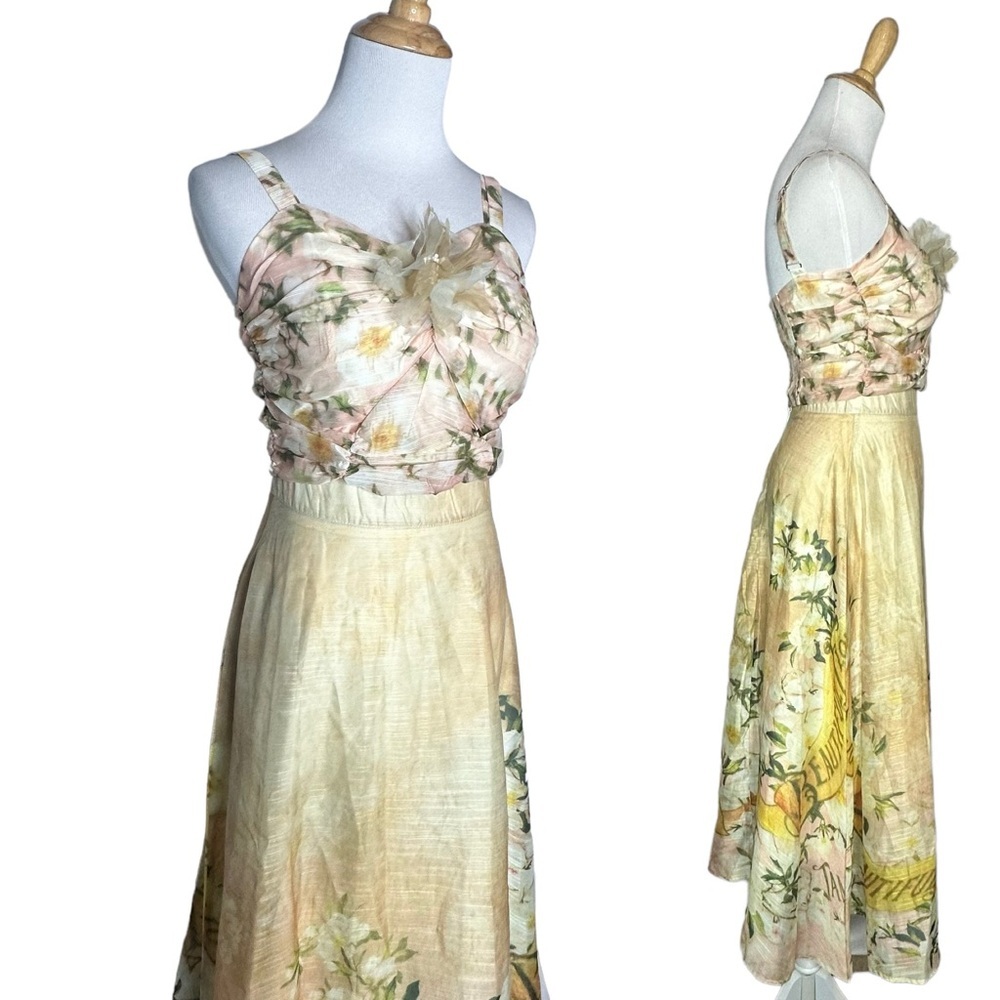 NWT Elegant Vintage Inspired Coastal Garden Floral CropTop/Maxi Skirt Set S - Picture 6 of 16